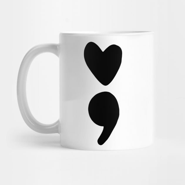 semicolon heart (black) by mystudiocreate